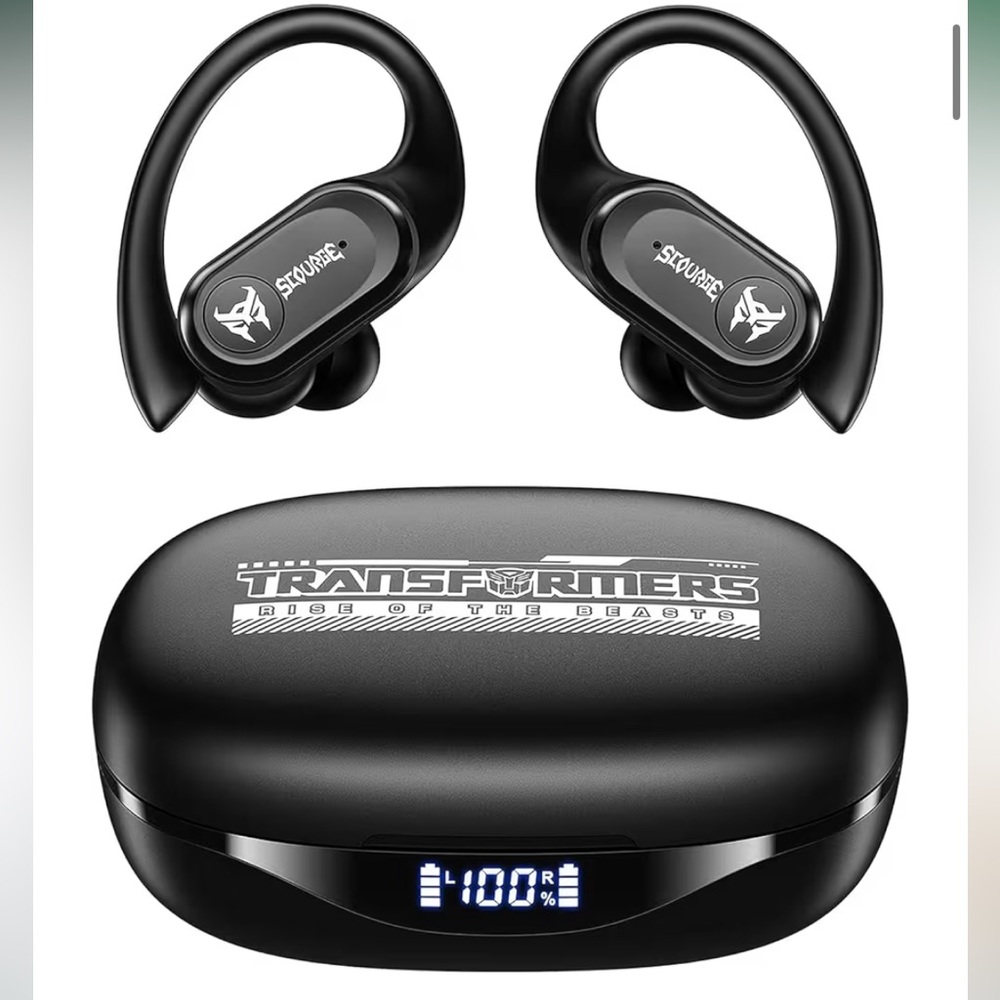 Transformers Wireless over ear Earbuds with Charging Case 5.4 LED Power display